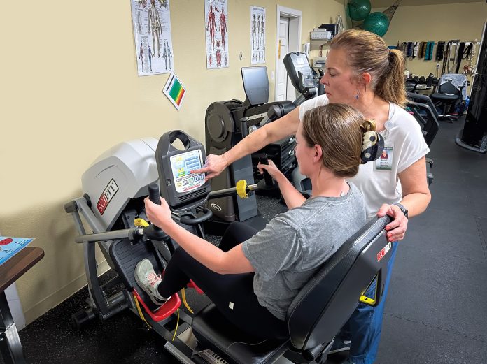 Physical therapy is just one part of the new cardiac rehabilitation program at Eastern Plumas Health Care’s Therapy and Wellness Center. Photo courtesy Eastern Plumas Health Care