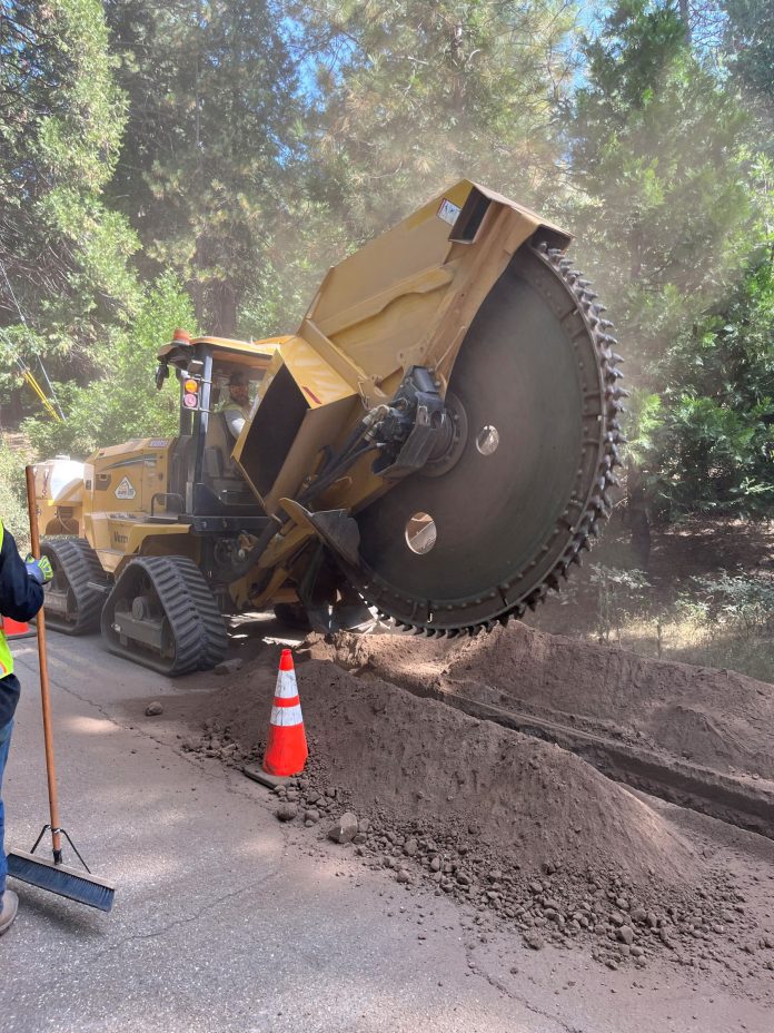 Rock wheel trenchers are one type of tool used during Pacific Gas and Electric Co. undergrounding projects. Photo courtesy Pacific Gas and Electric Co.